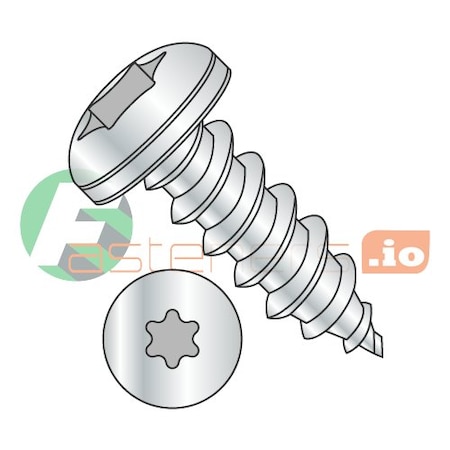 Self-Drilling Screw, #6 X 3/8 In, Zinc Plated Steel Pan Head Torx Drive, 10000 PK